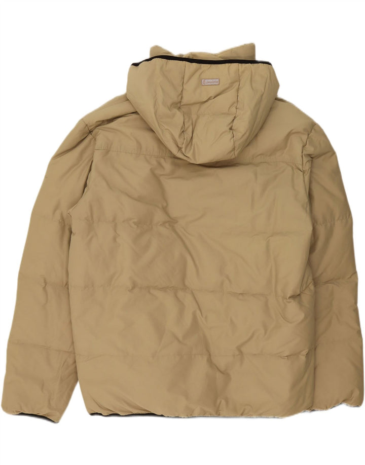 INVICTA Mens Hooded Padded Jacket UK 44 2XL Beige Cotton Vintage Invicta and Second-Hand Invicta from Messina Hembry 