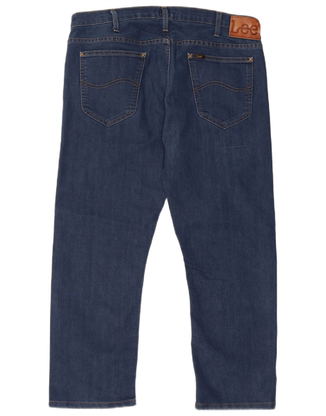 Lee Womens Daren Zip Fly Straight Cropped Jeans W36 L26 Blue Cotton