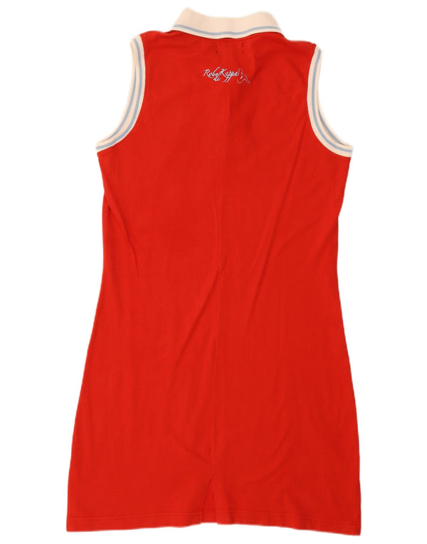 Kappa Womens Sleeveless Polo Dress UK 18 XL Red Colourblock Cotton