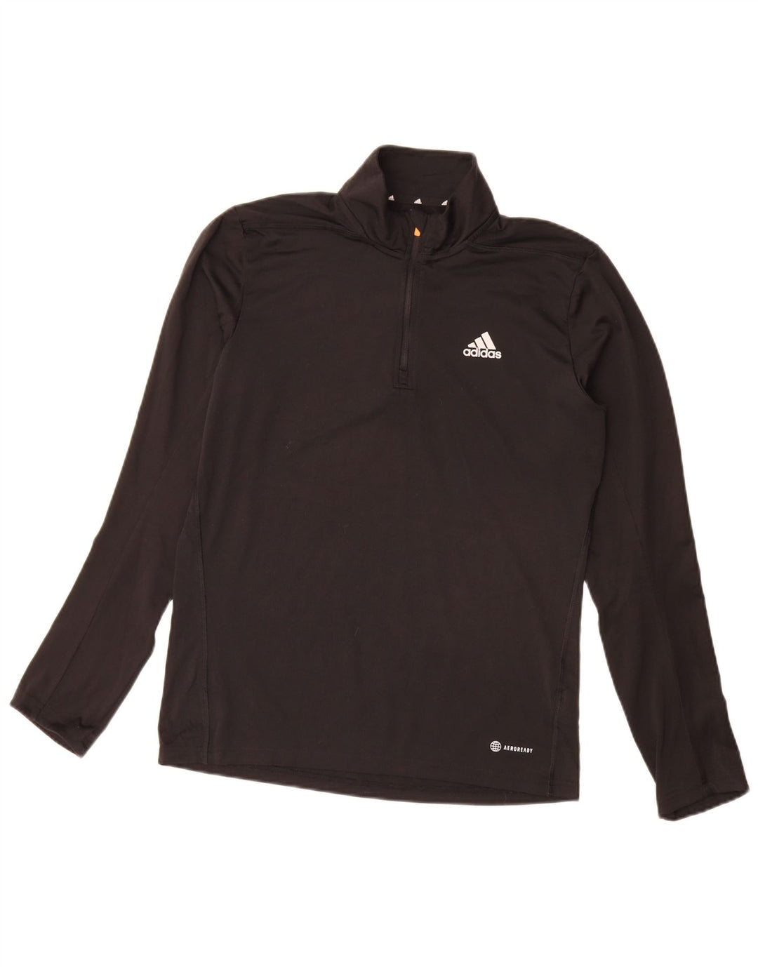 Adidas Mens Aeroready Zip Neck Pullover Tracksuit Top Small Black Polyester