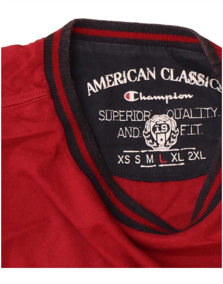 Champion Mens T-Shirt Top Medium Burgundy