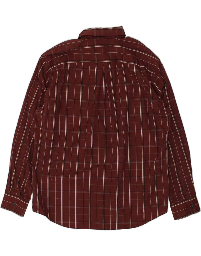 DOCKERS Mens Shirt Size 17/17 1/2 XL Maroon Check Cotton | Vintage Dockers | Thrift | Second-Hand Dockers | Used Clothing | Messina Hembry 