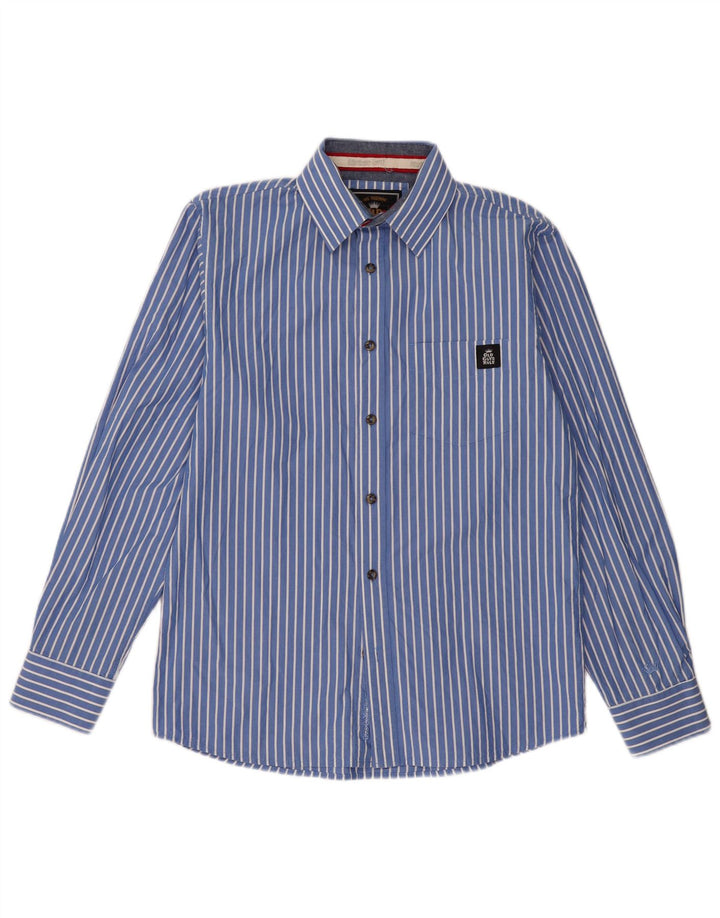 VINTAGE Mens Shirt Medium Blue Striped