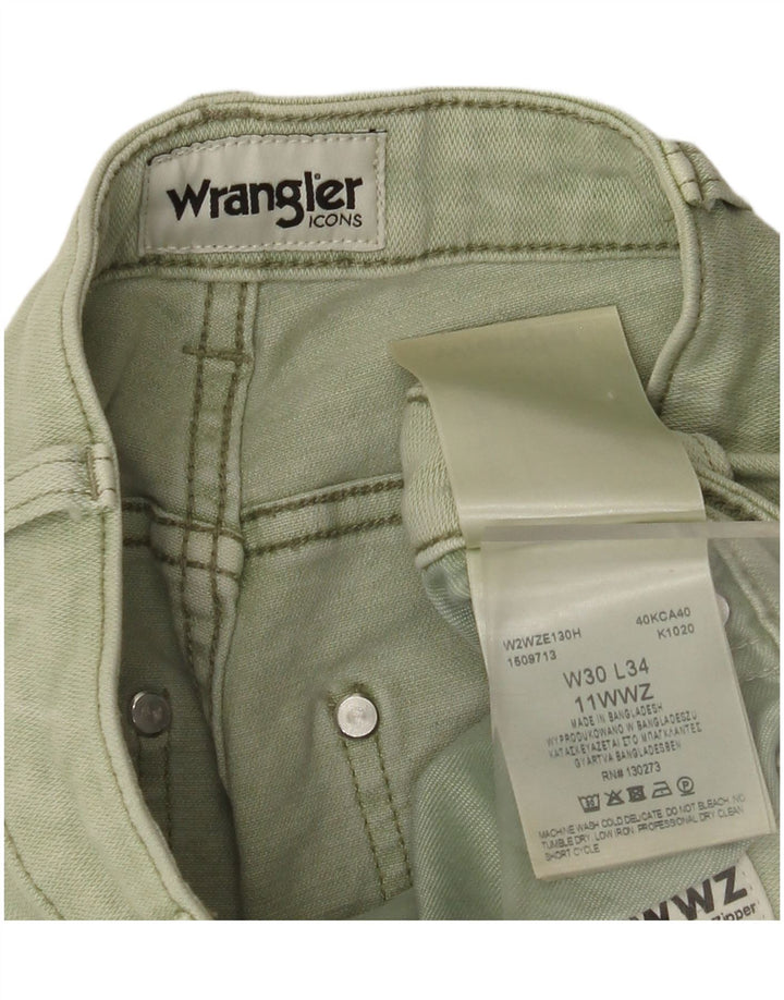WRANGLER Womens Straight Casual Trousers W30 L27 Green Cotton