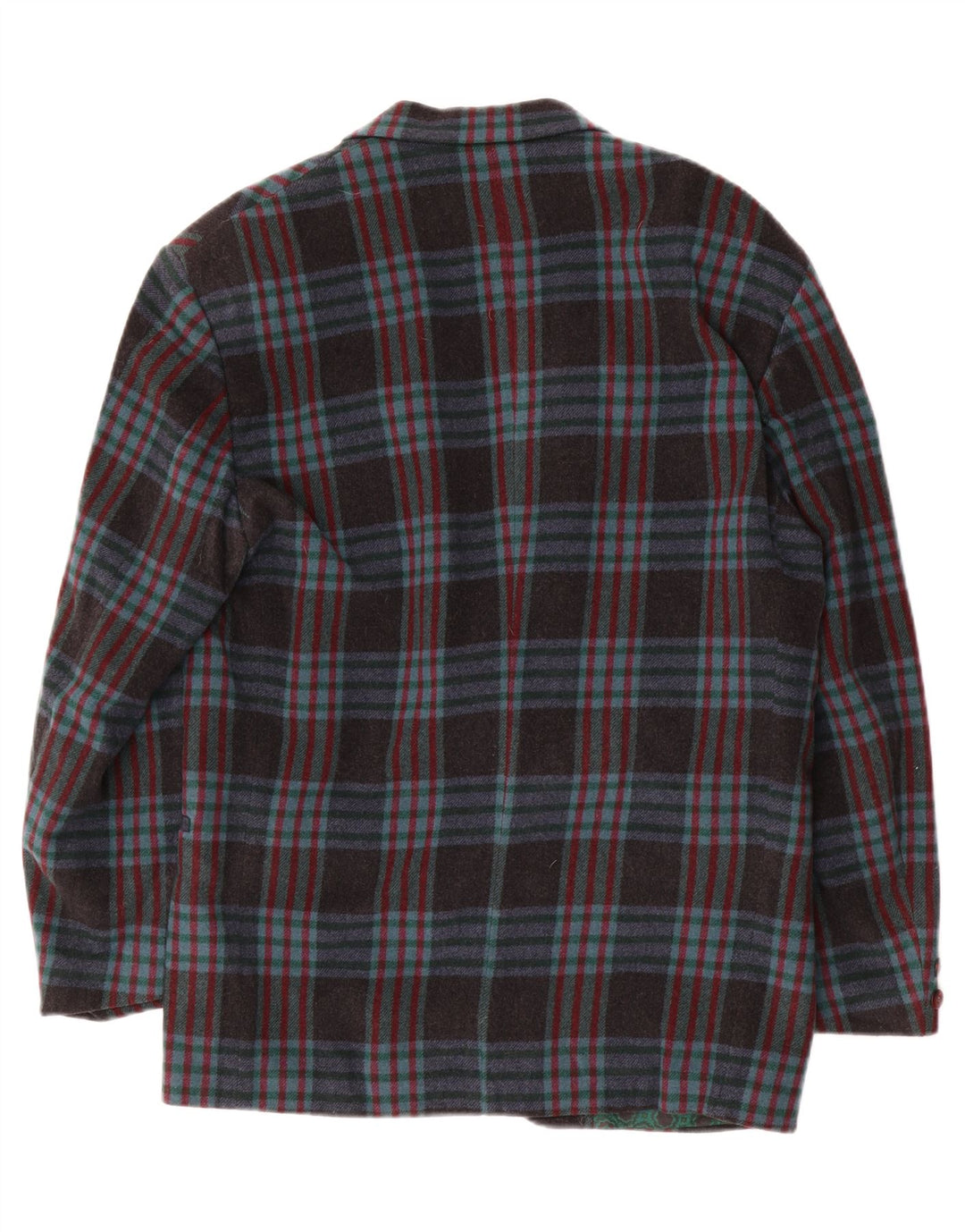 Vintage Mens 2 Button Blazer Jacket IT 48 Medium Navy Blue Check Wool