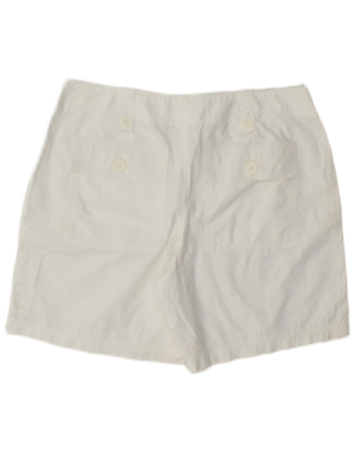 Marks & Spencer Womens Cargo Shorts UK 12 Medium W32  White Cotton