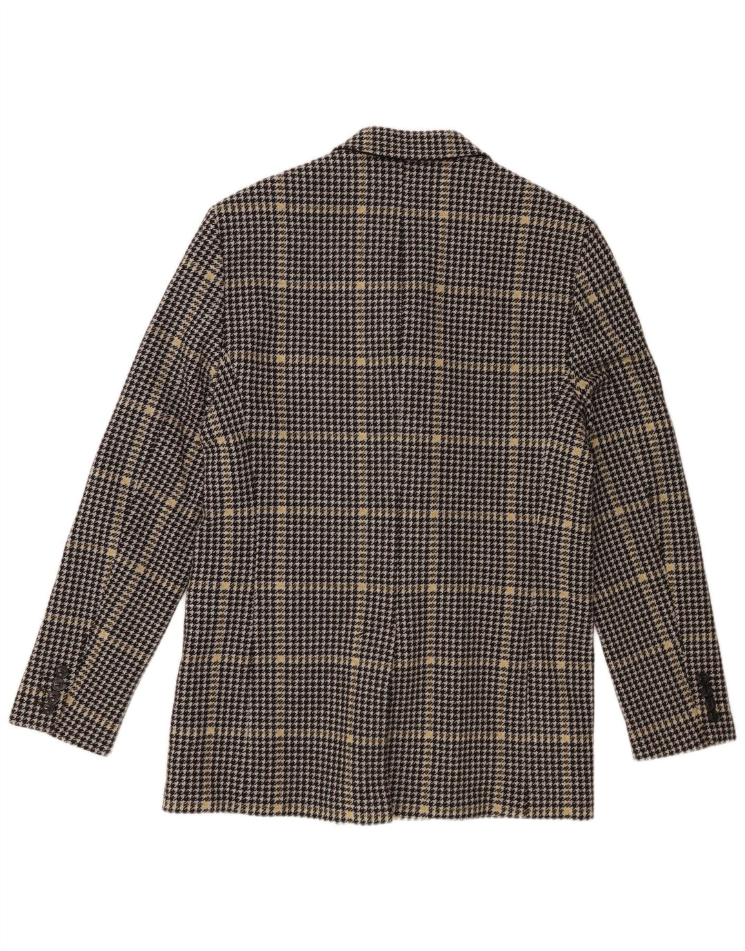 Zara Mens Double Breasted Blazer Jacket UK 40 Large Grey Houndstooth