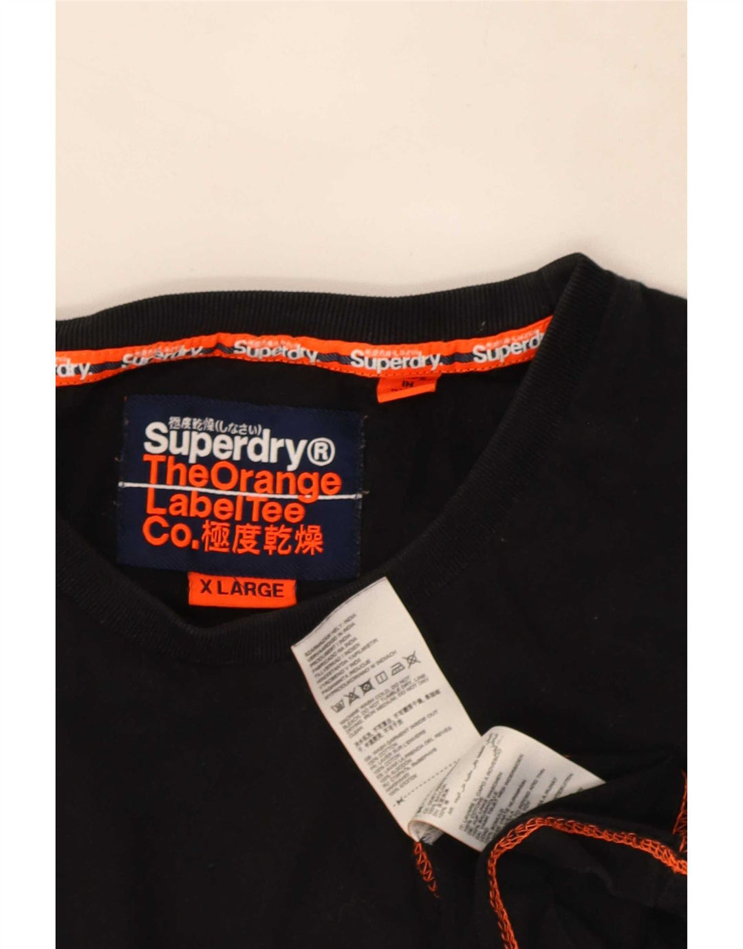 Superdry Mens T-Shirt Top XL Black Cotton