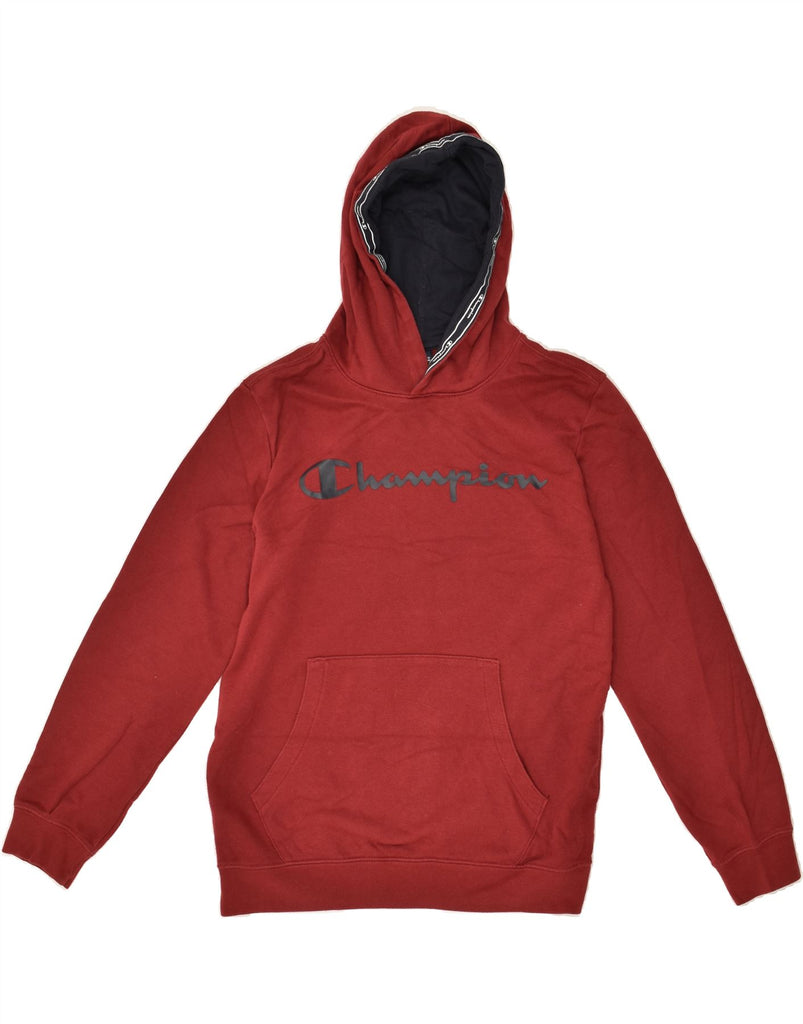 CHAMPION Boys Graphic Hoodie Jumper 13-14 Years XL Red Polyester | Vintage Champion | Thrift | Second-Hand Champion | Used Clothing | Messina Hembry 