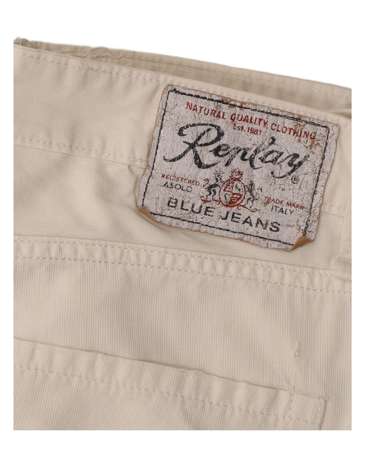 REPLAY Mens Straight Casual Trousers W34 L30 White Vintage Replay and Second-Hand Replay from Messina Hembry 