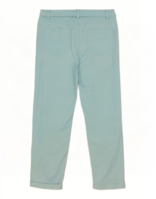 M&Co Womens Capri Trousers UK 12 Medium W32 L22 Blue Cotton