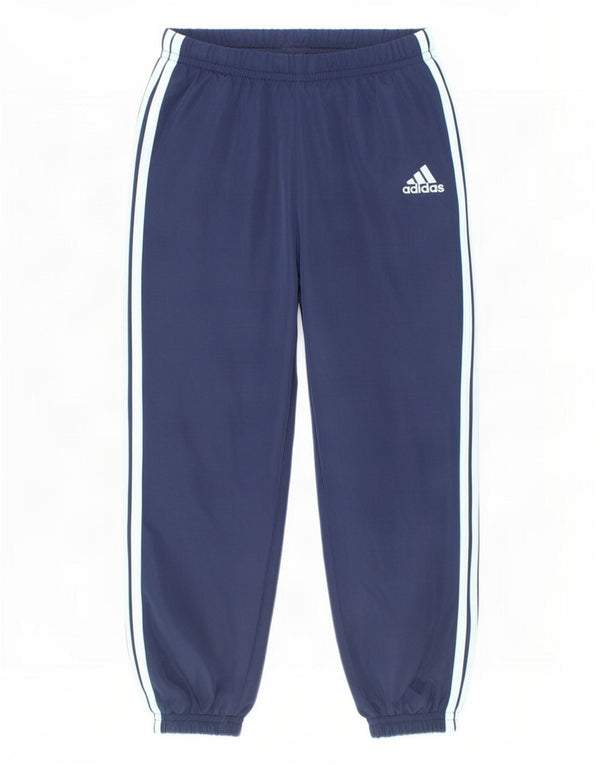 Adidas Boys Tracksuit Trousers Joggers 3-4 Years Navy Blue Polyester