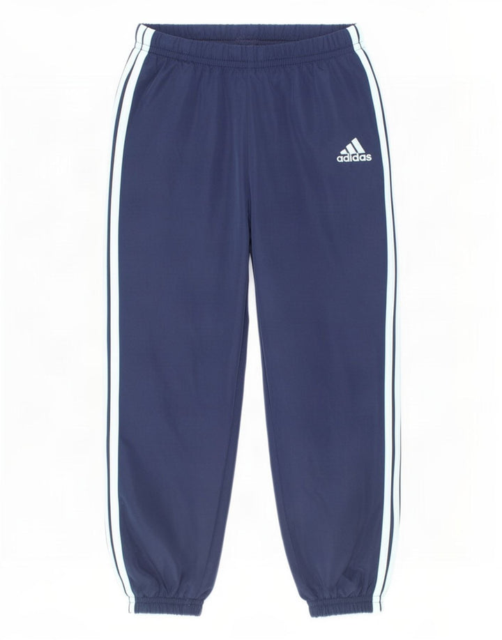 Adidas Boys Tracksuit Trousers Joggers 3-4 Years Navy Blue Polyester