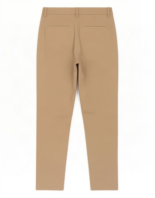 Marks & Spencer Womens Slim Chino Trousers UK 10 Small W30 L29 Beige Cotton