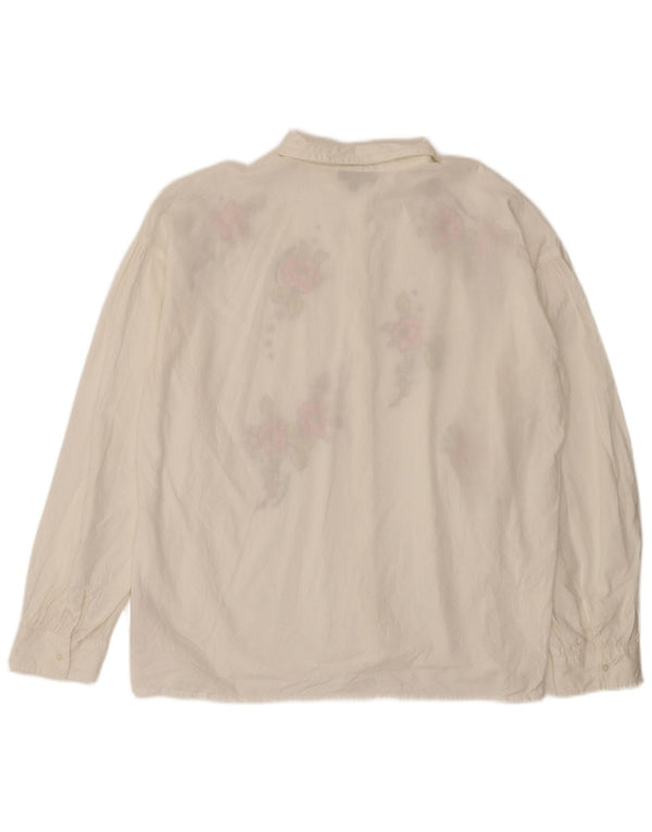 Topshop Womens Graphic Oversized Shirt Blouse UK 12 Medium White Floral