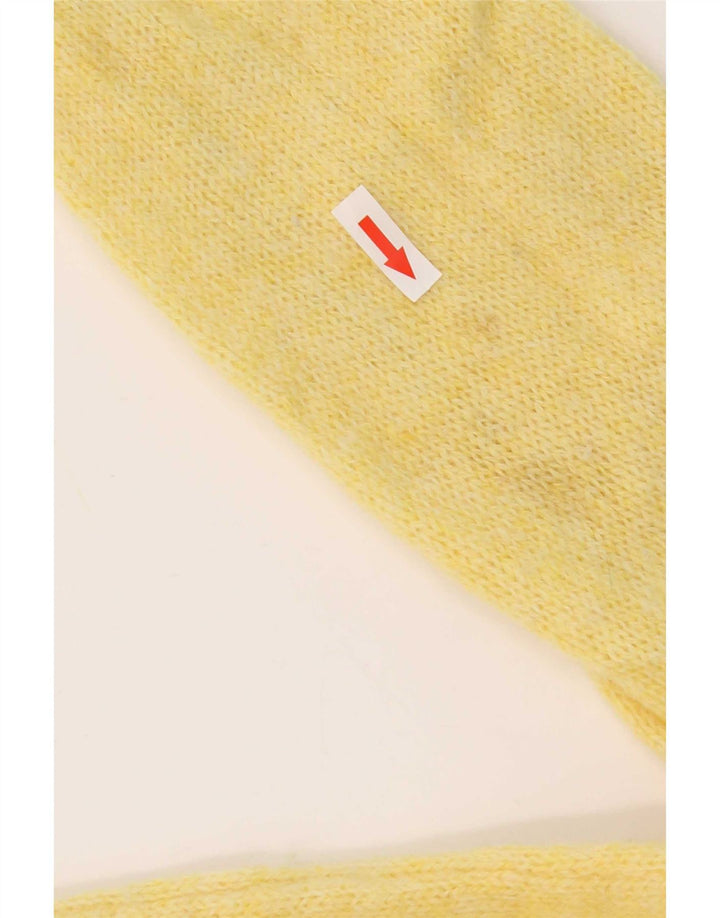 Vintage Mens Cardigan Sweater Small Yellow Virgin Wool