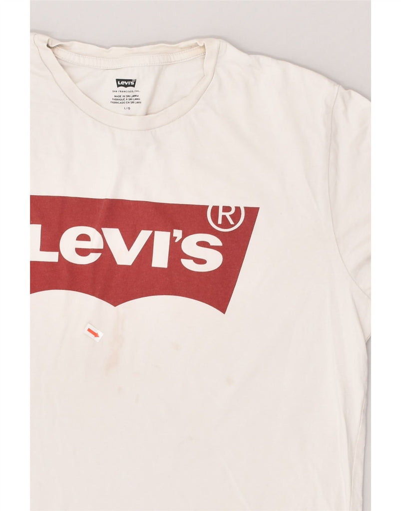 LEVI'S Mens Graphic T-Shirt Top Large White Cotton | Vintage Levi's | Thrift | Second-Hand Levi's | Used Clothing | Messina Hembry 