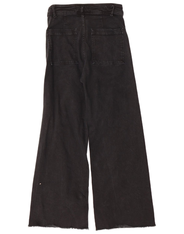 Zara Womens The Marine High Waist Wide Leg Jeans EU 38 Small W28 L29 Black