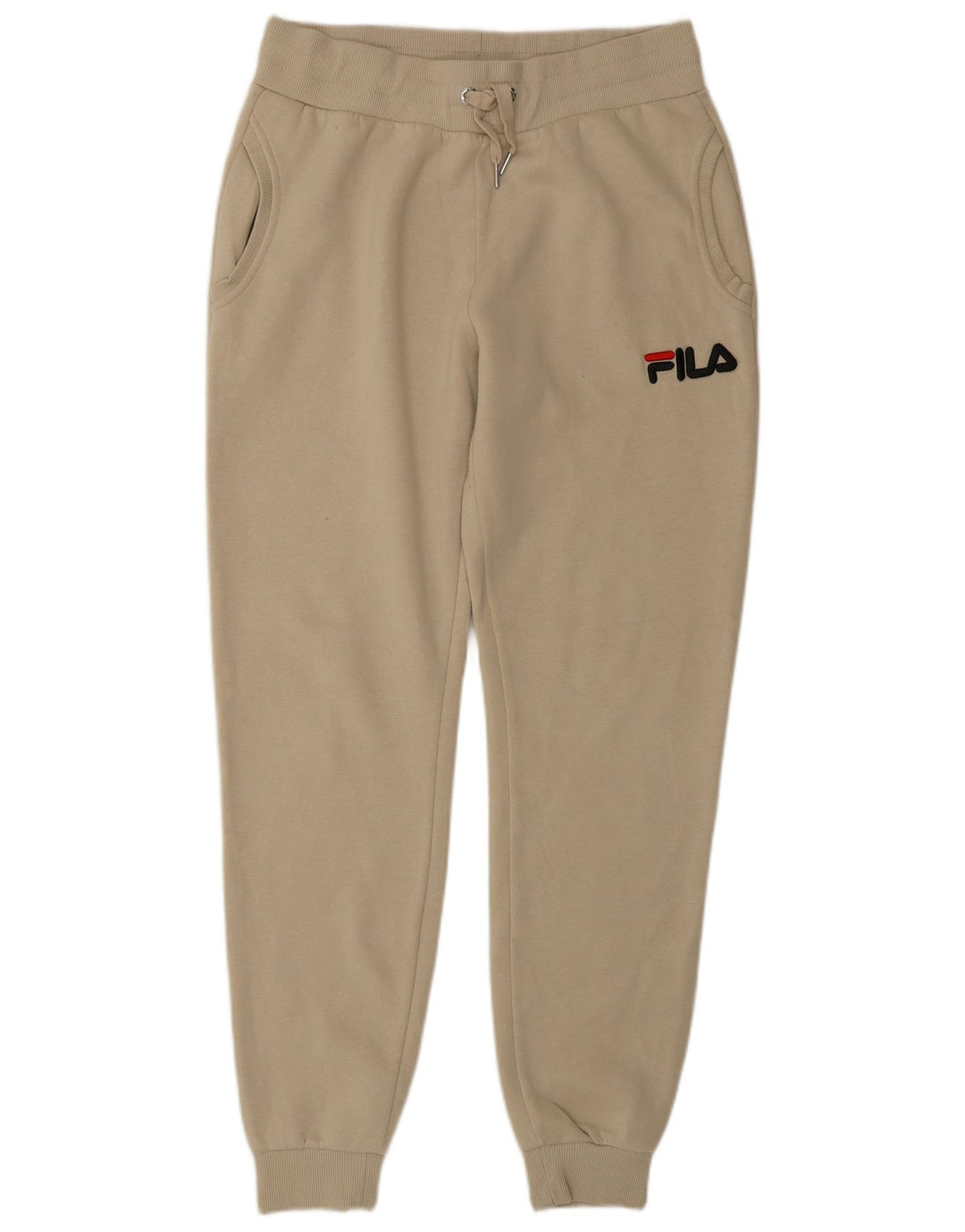 Fila Womens Graphic Tracksuit Trousers Joggers UK 10 Small  Beige Polyester
