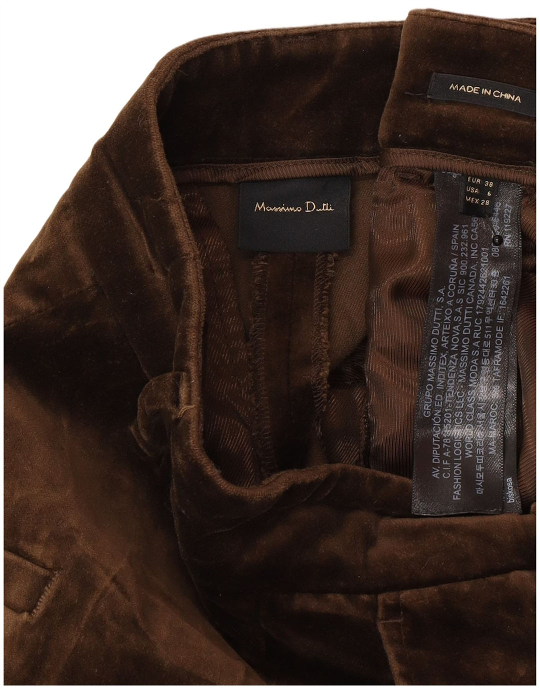 Massimo Dutti Womens Bootcut Chino Trousers EU 38 Small W28 L30 Brown