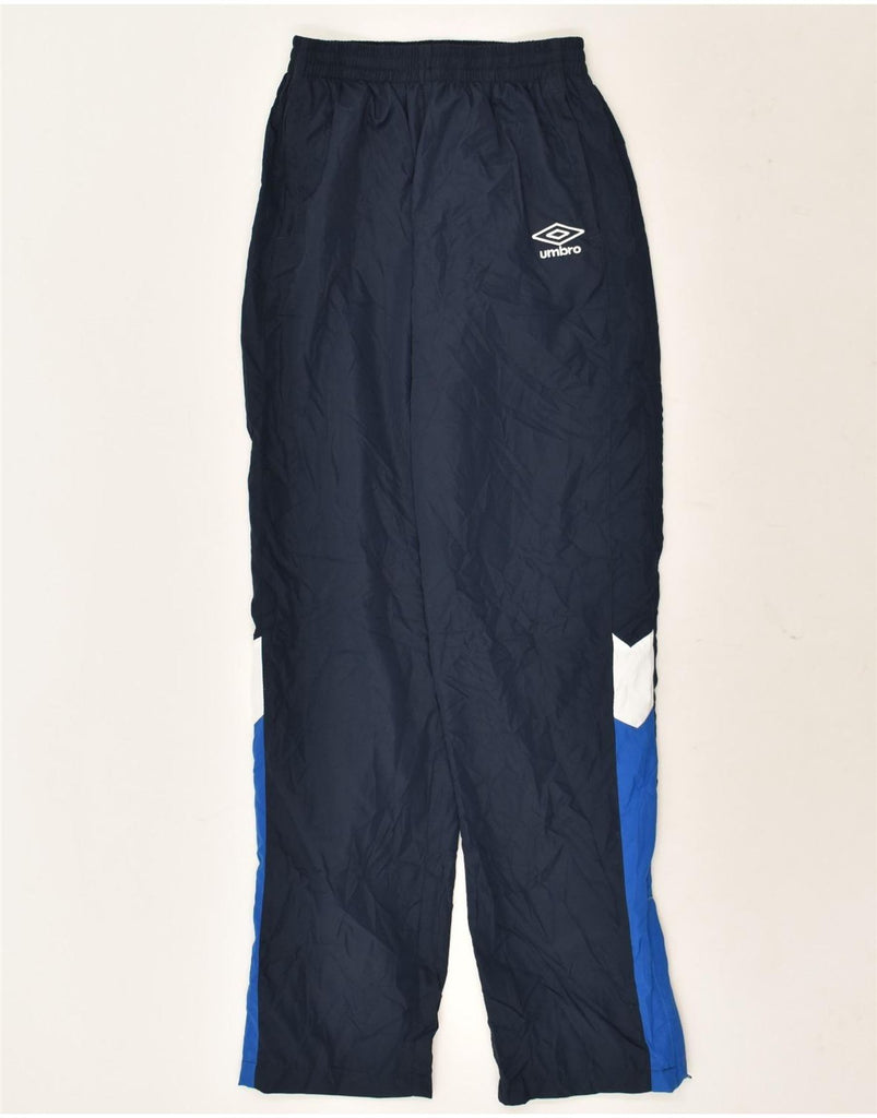 UMBRO Boys Tracksuit Trousers 12-13 Years XL Navy Blue Colourblock | Vintage Umbro | Thrift | Second-Hand Umbro | Used Clothing | Messina Hembry 