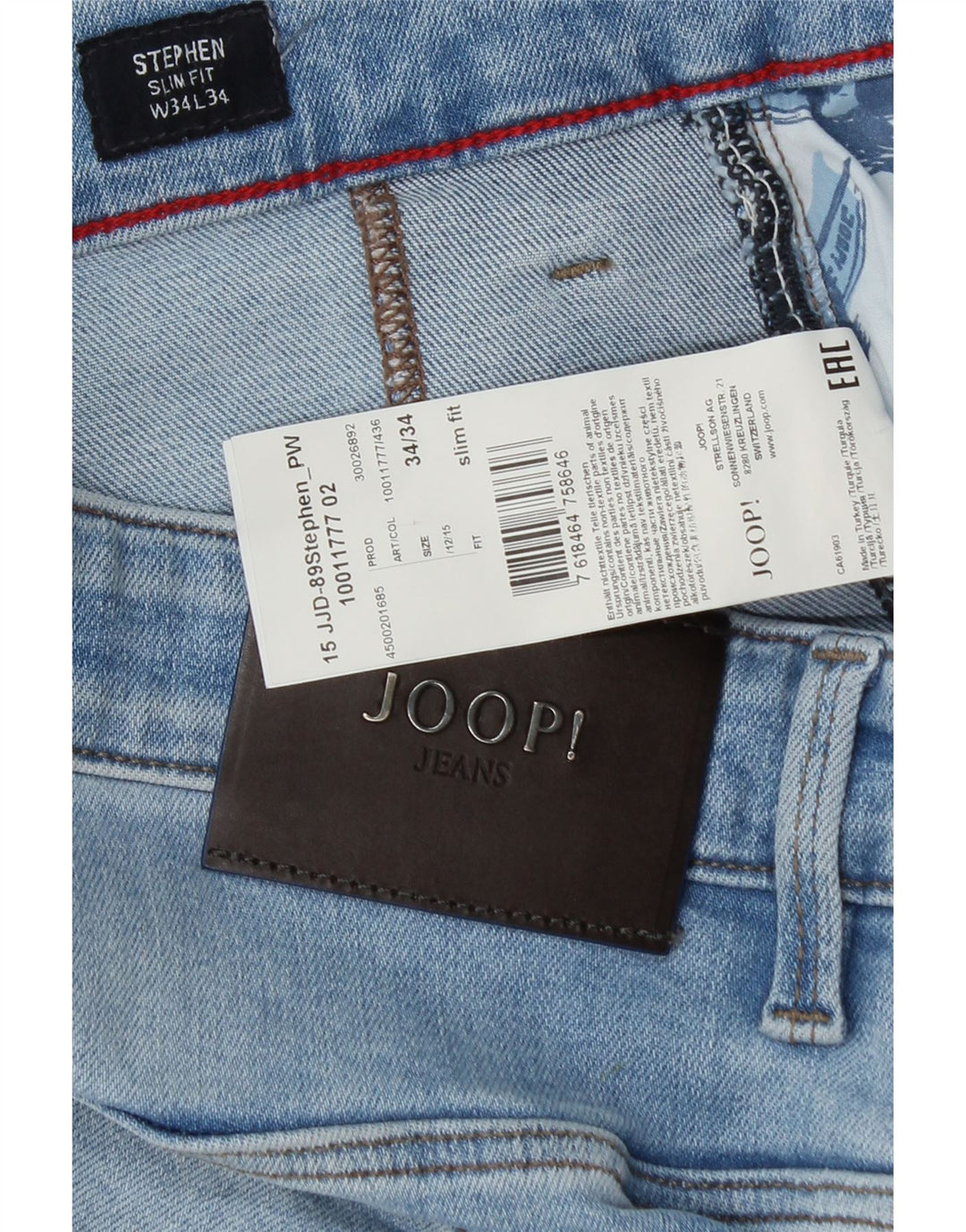 Joop Mens Stephen Slim Jeans W34 L32 Blue Cotton