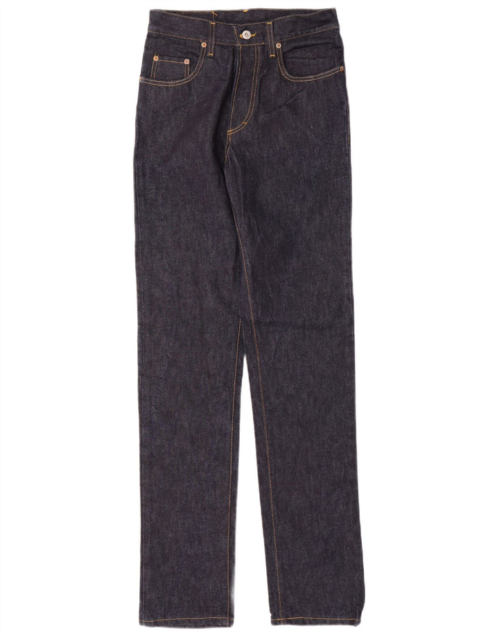 CASUCCI Mens High Waist Straight Jeans W28 L32 Navy Blue Cotton