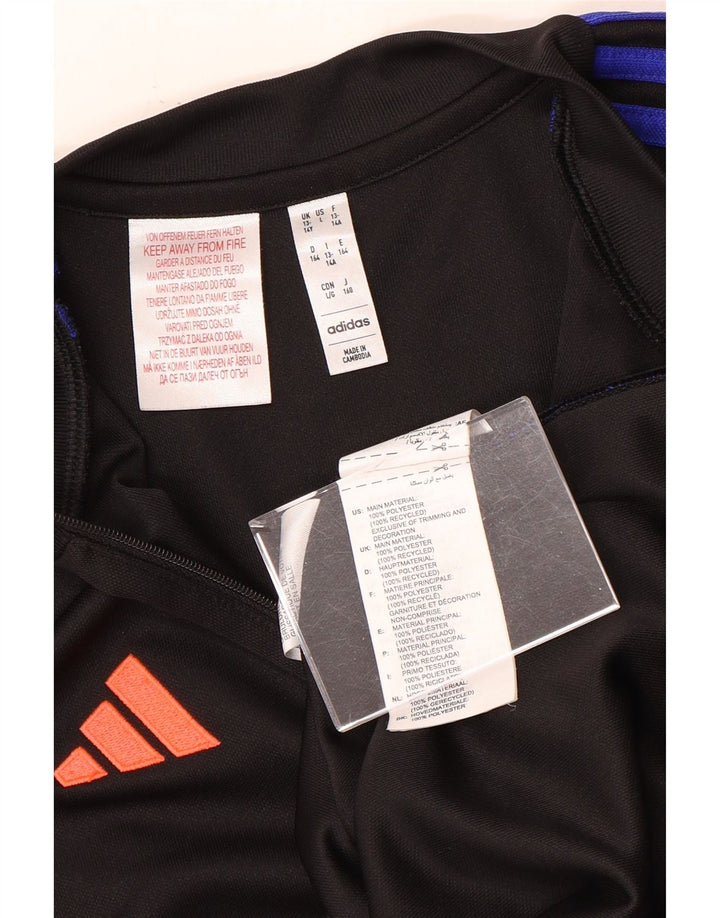 Adidas Boys Aeroready Zip Neck Pullover Tracksuit Top 13-14 Years Black