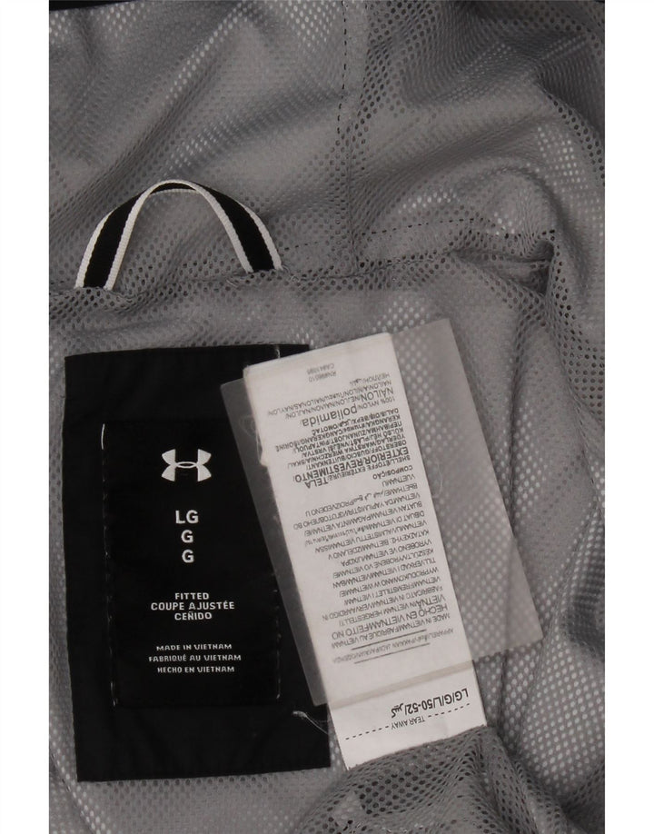 Under Armour Mens Hooded Rain Jacket UK 40 Large Black Nylon