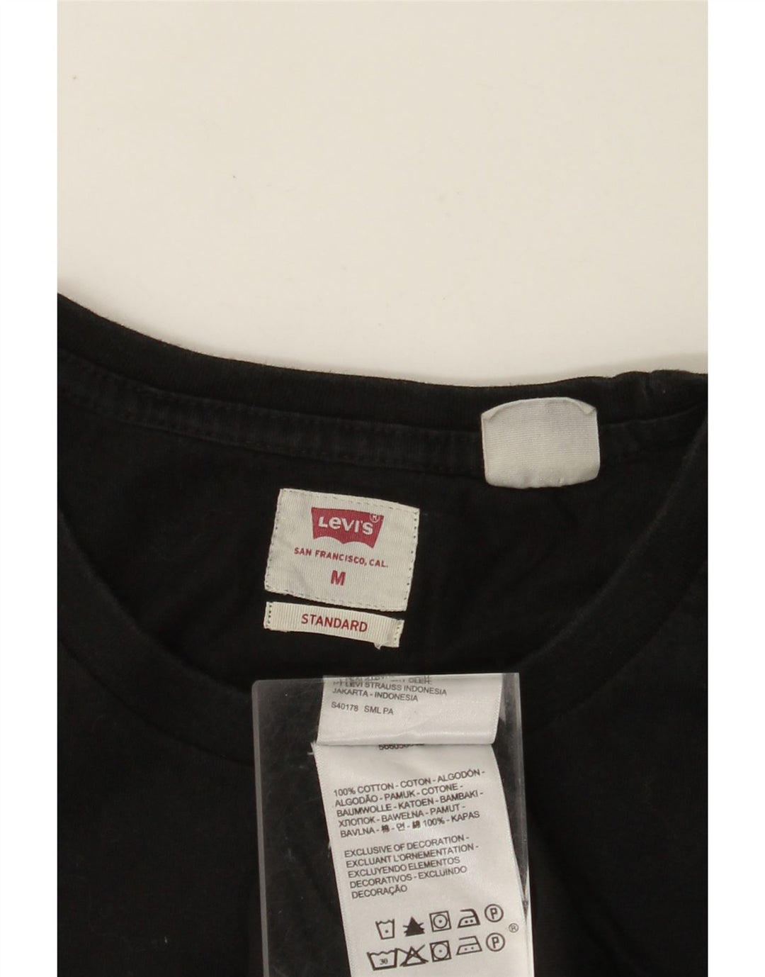 LEVI'S Mens Standard Fit T-Shirt Top Medium Black Cotton