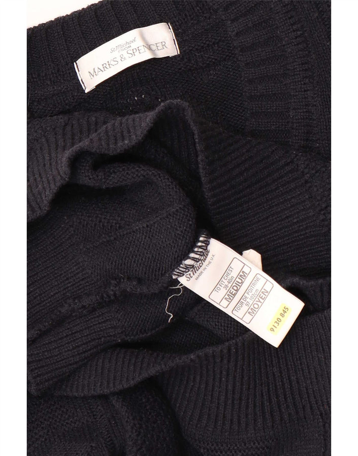 Marks & Spencer Mens V-Neck Jumper Sweater Medium Navy Blue Acrylic