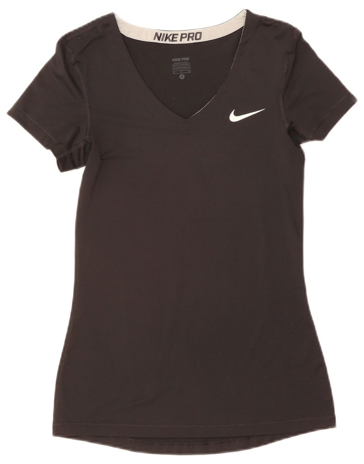 Nike Womens Dri Fit T-Shirt Top UK 8 Small Black