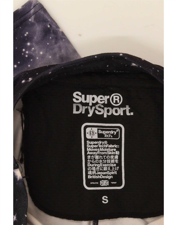 Superdry Womens Graphic Capri Leggings UK 10 Small Black Tie Dye