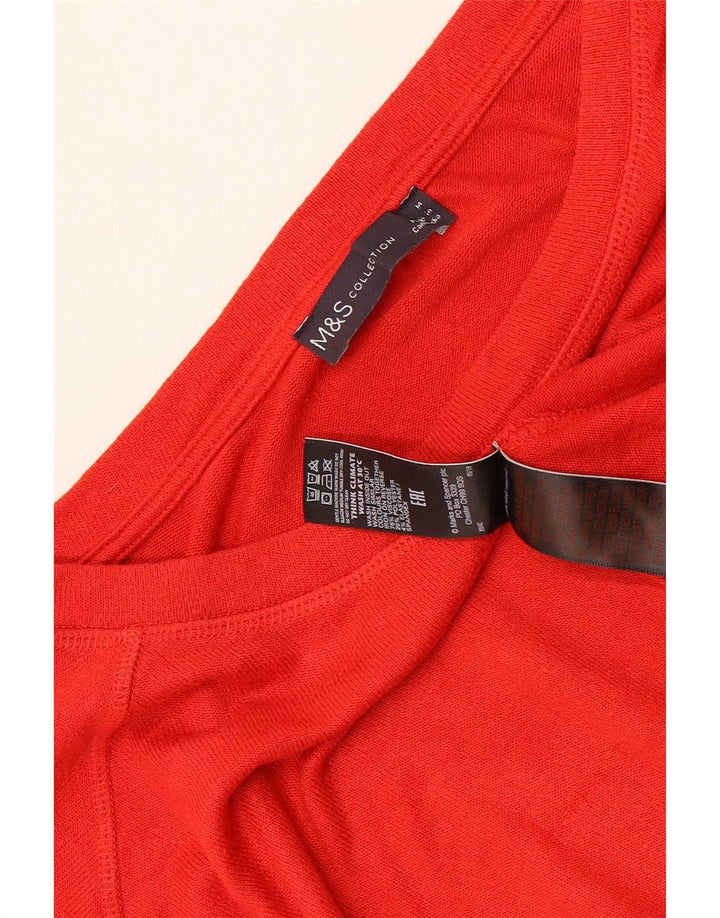 Marks & Spencer Womens T-Shirt Top UK 14 Medium Red Viscose