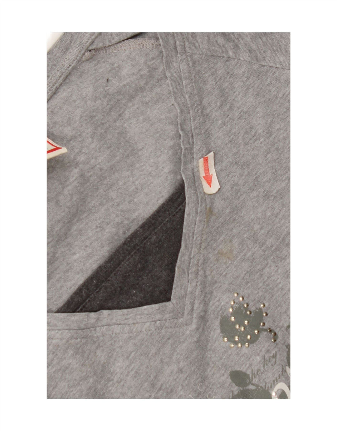 Champion Womens Heritage Fit Graphic Top Long Sleeve UK 12 Medium Grey