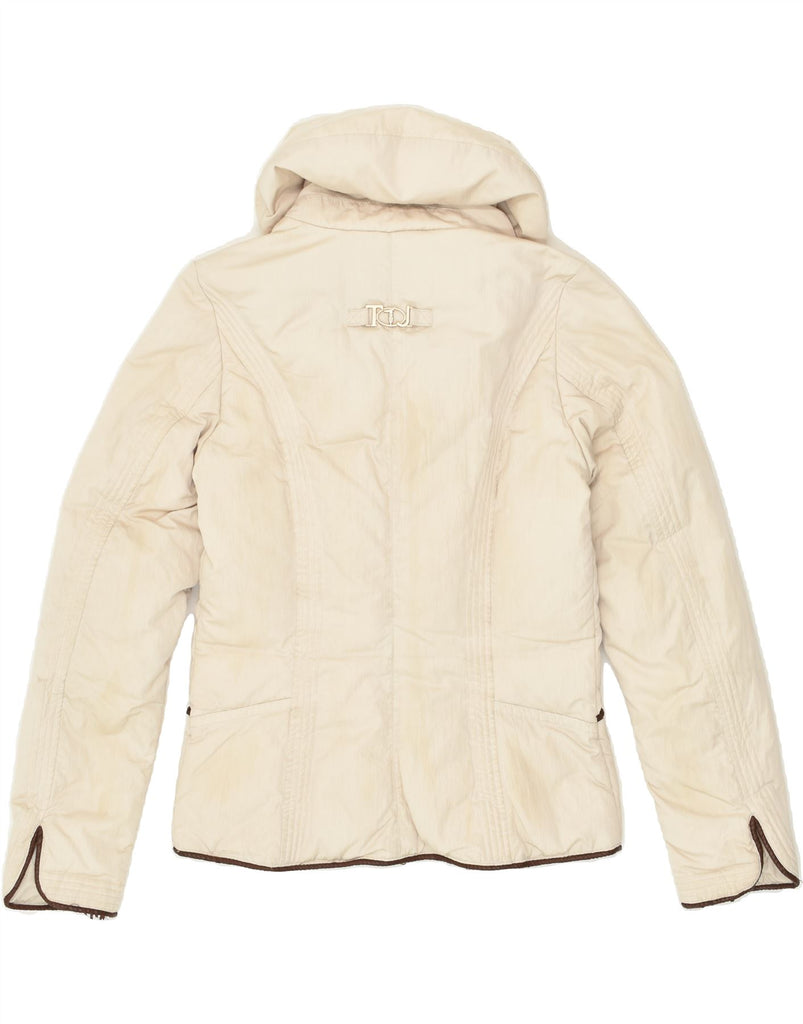 TRUSSARDI Womens Padded Jacket IT 42 Medium Beige Polyester | Vintage Trussardi | Thrift | Second-Hand Trussardi | Used Clothing | Messina Hembry 