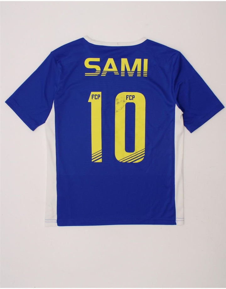 ADIDAS Boys Graphic T-Shirt Top 9-10 Years Blue Colourblock Polyester Vintage Adidas and Second-Hand Adidas from Messina Hembry 