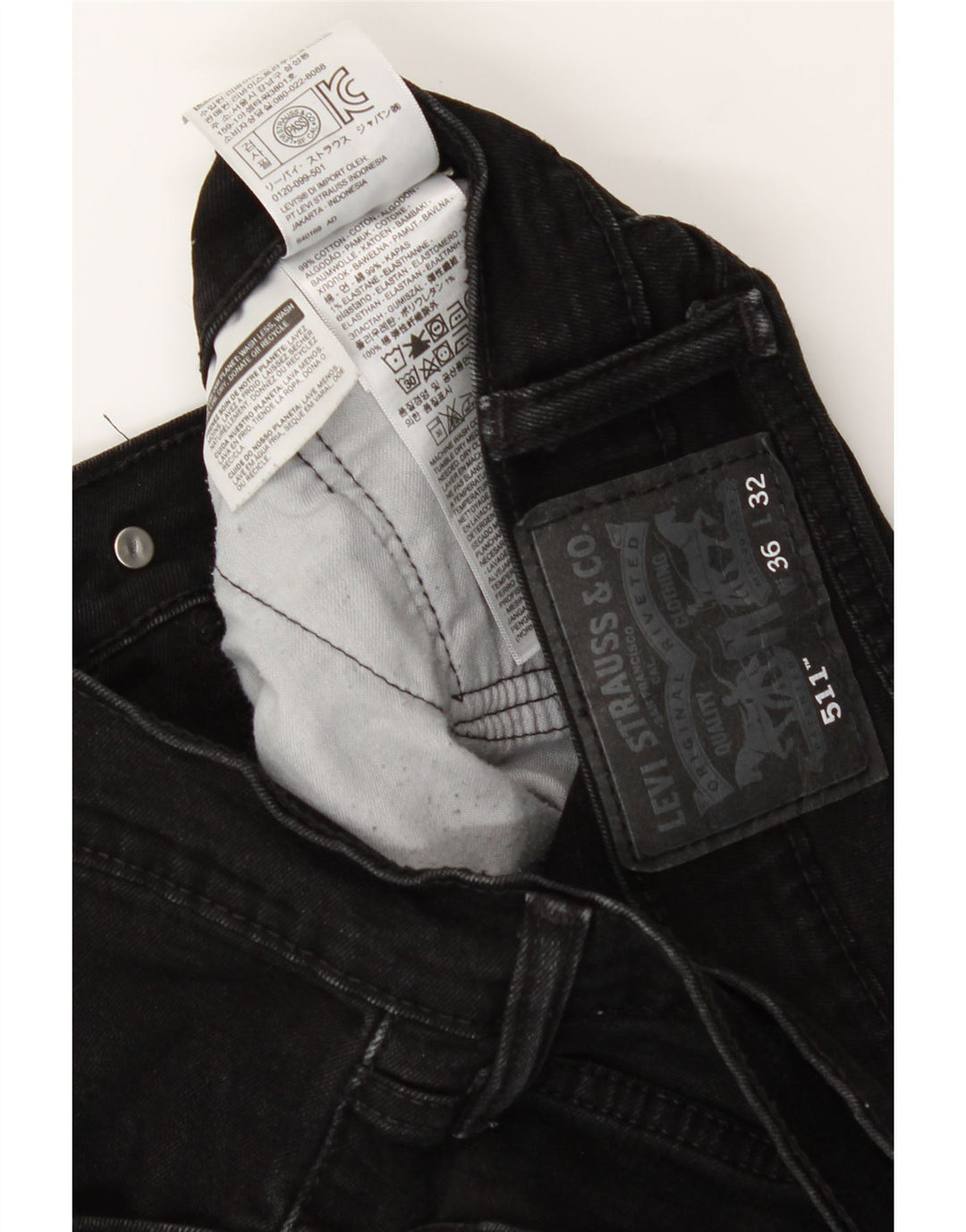 LEVI'S Womens 511 Slim Jeans W36 L32 Black Cotton Vintage Levi's and Second-Hand Levi's from Messina Hembry 