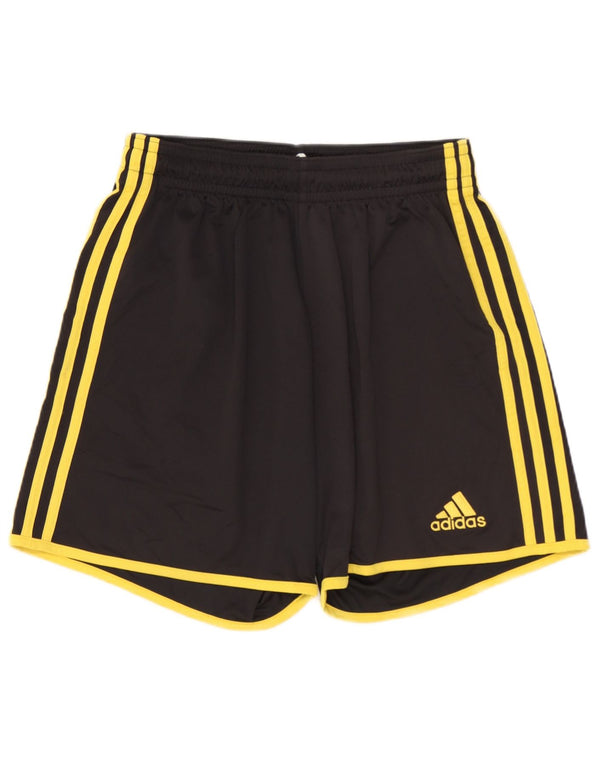 ADIDAS Boys Climalite Sport Shorts 11-12 Years Medium Black Polyester