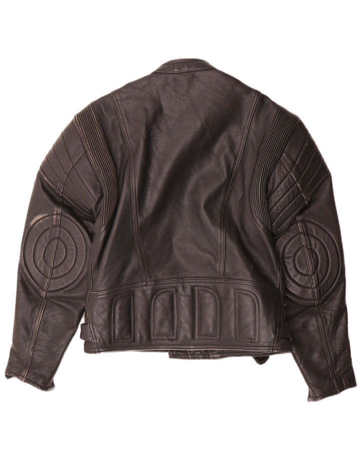 Krawehl Mens Motorstyle Leather Racer Jacket UK 36 Small Black Leather