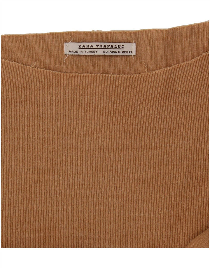 ZARA Womens Oversized Boat Neck Jumper Sweater UK 10 Small Brown Vintage Zara and Second-Hand Zara from Messina Hembry 