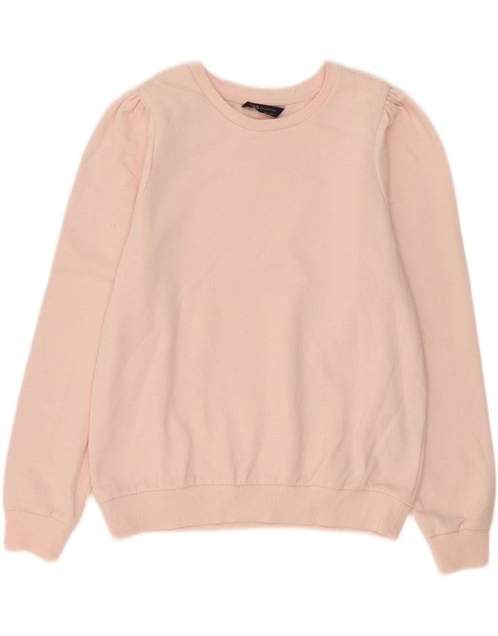 MARKS & SPENCER Womens Sweatshirt Jumper UK 14 Large Pink Cotton Vintage Marks & Spencer and Second-Hand Marks & Spencer from Messina Hembry 