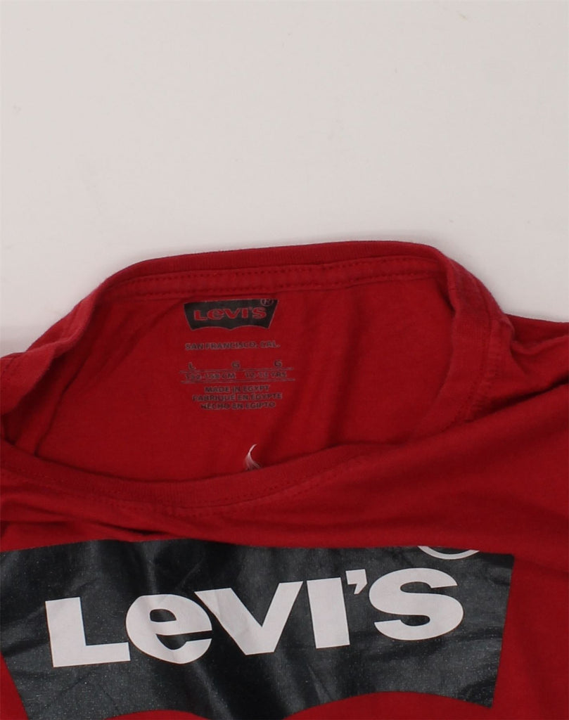 LEVI'S Boys Graphic T-Shirt Top 12-13 Years Red Cotton | Vintage Levi's | Thrift | Second-Hand Levi's | Used Clothing | Messina Hembry 