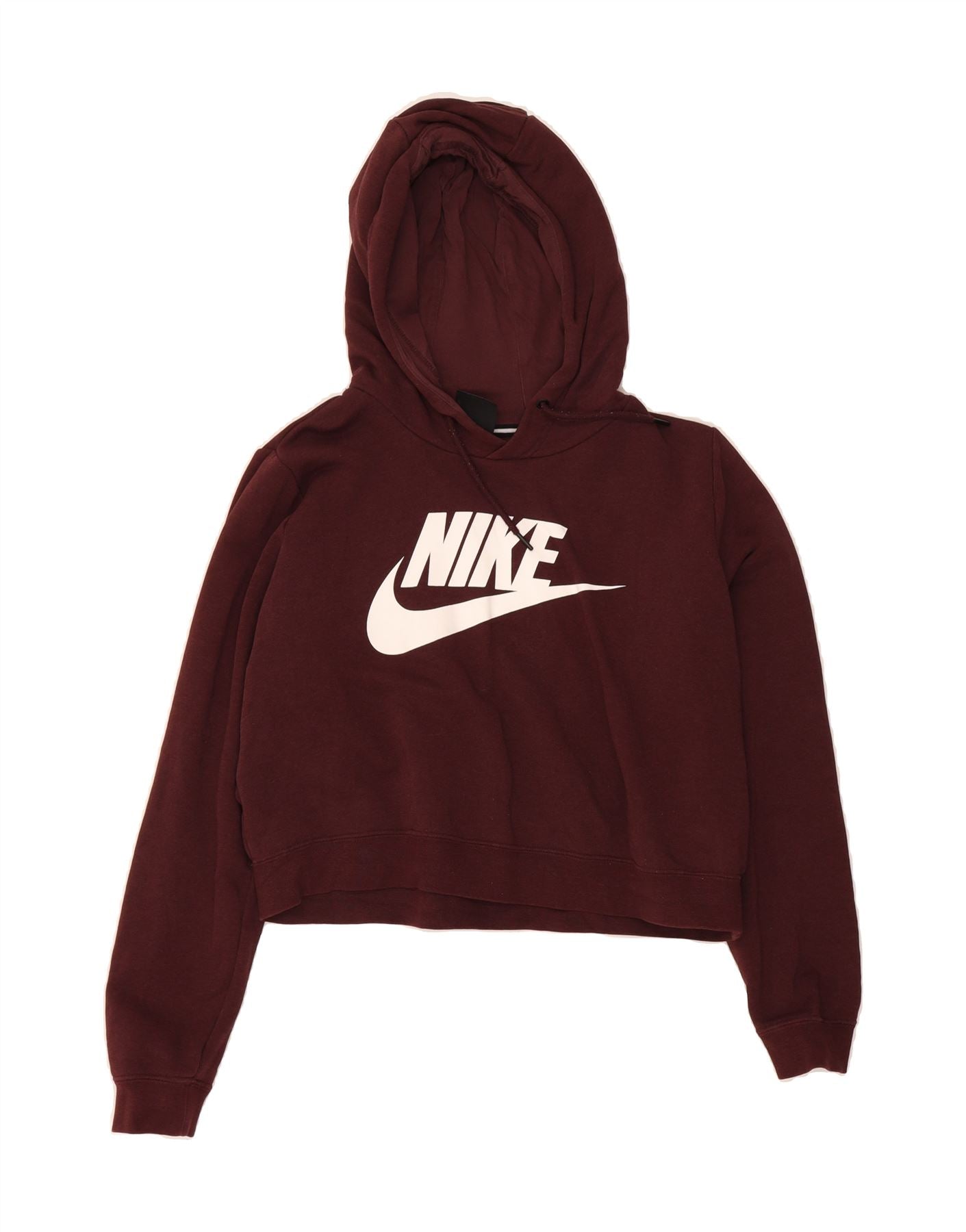 NIKE Womens Oversized Graphic Crop Hoodie Jumper UK 16 Large