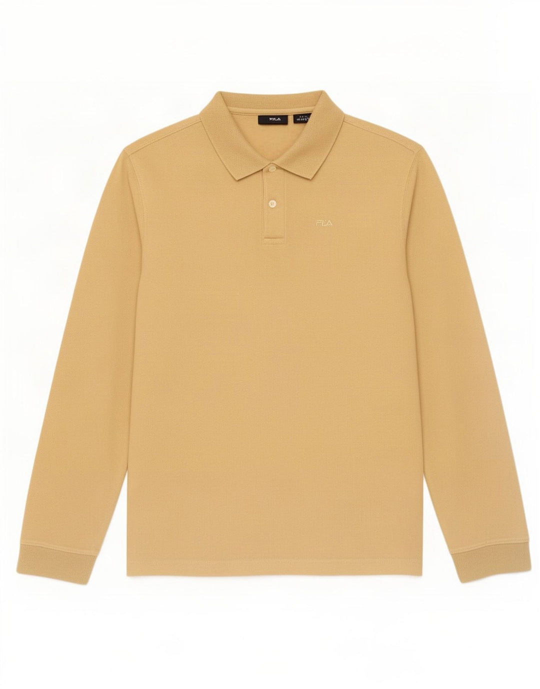 Fila Mens Long Sleeve Polo Shirt Medium Beige