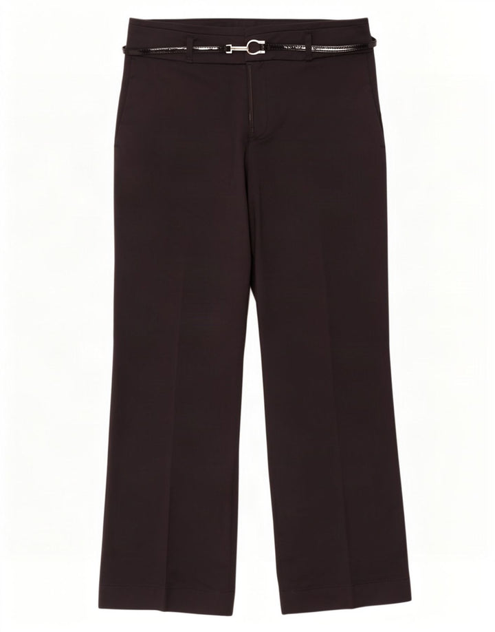 Zara Womens Bootcut Casual Trousers EU 40 Medium W30 L30 Black Cotton