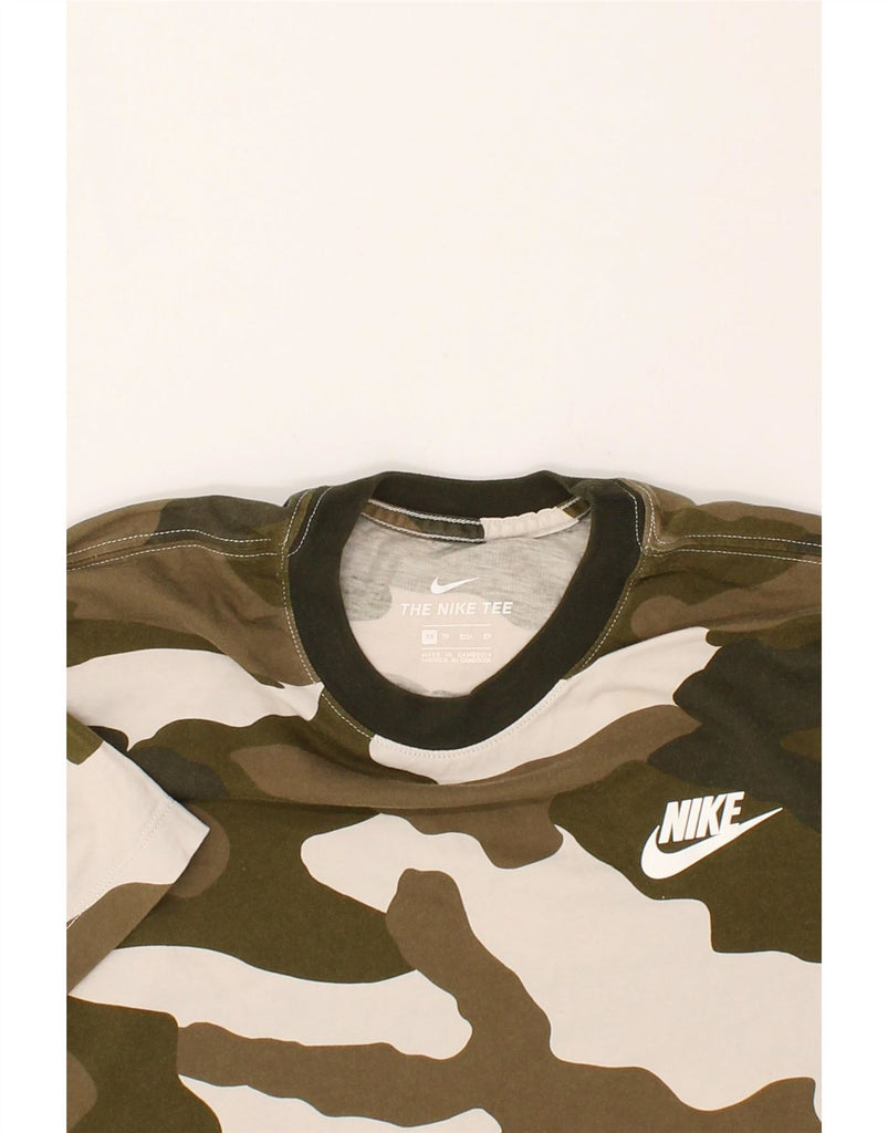 NIKE Mens T-Shirt Top XS Green Camouflage Cotton Vintage Nike and Second-Hand Nike from Messina Hembry 