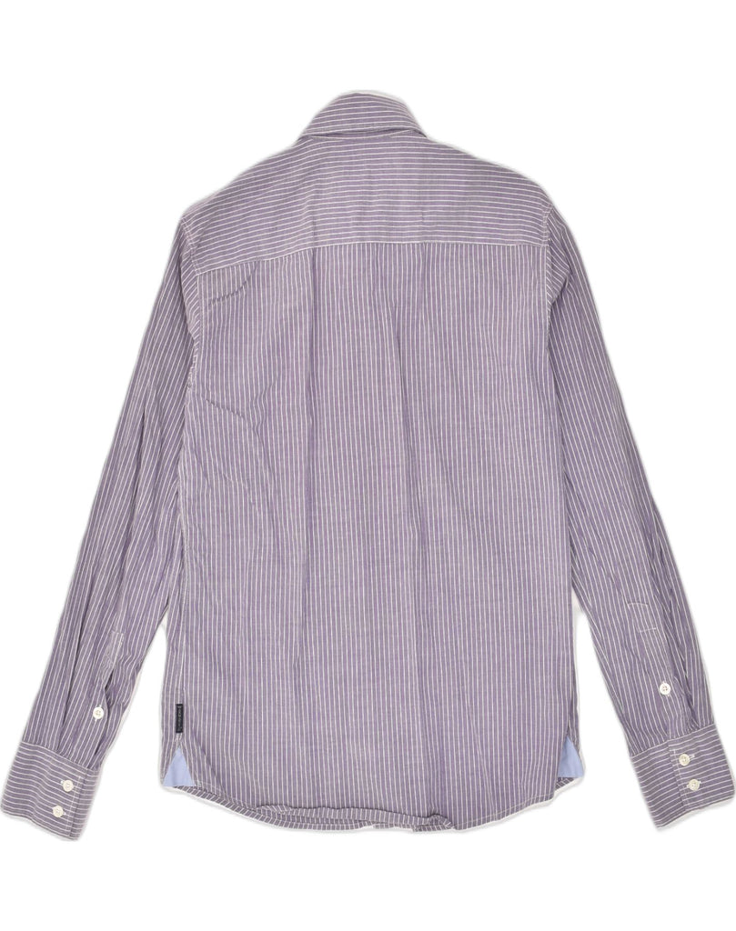 ARMANI JEANS Mens Shirt Medium Purple Pinstripe Cotton | Vintage Armani Jeans | Thrift | Second-Hand Armani Jeans | Used Clothing | Messina Hembry 