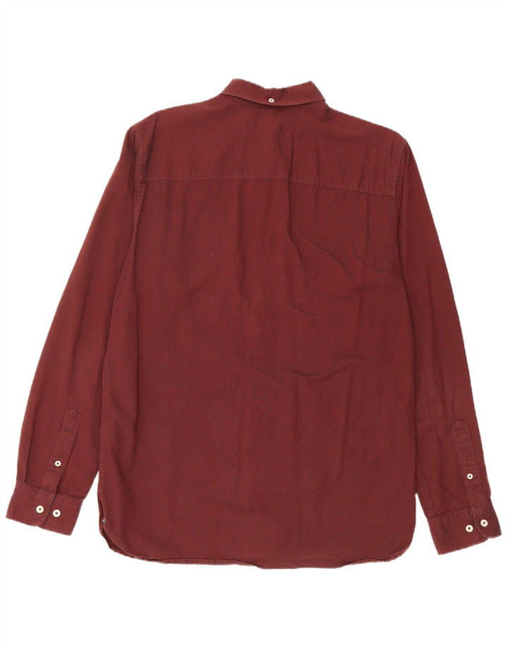 Jack & Jones Mens Shirt Large Burgundy Cotton