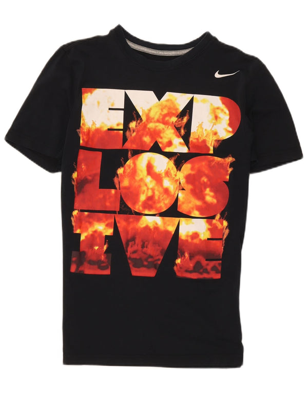 Nike Mens Dri Fit Graphic T-Shirt Top Small Black Cotton